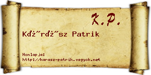 Kárász Patrik névjegykártya