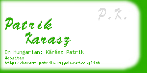 patrik karasz business card